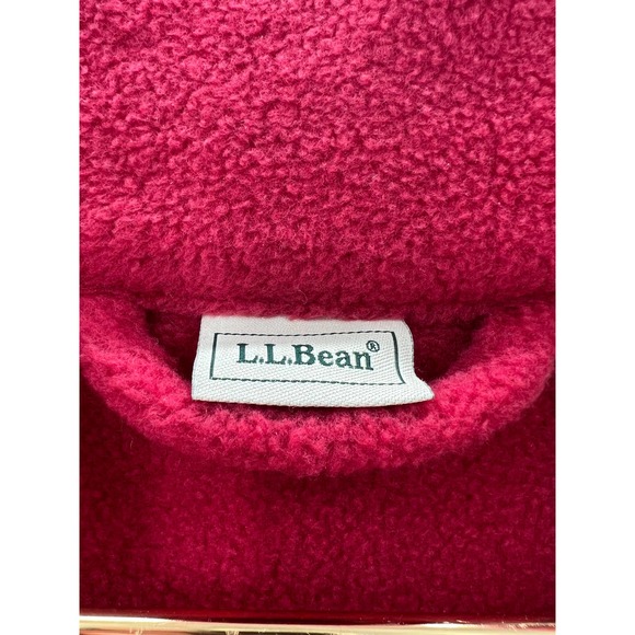 Vintage LL Bean Deep Pile Fleece Long Jacket Zip Up in Red Size Small - Picture 3 of 5